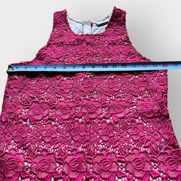 Lovers + Friends Size M Pink Radiant Sleeveless Lace Overlay Shift Mini Dress - Picture 8 of 10
